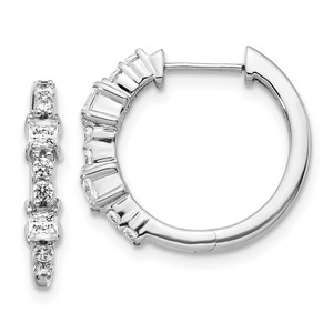 14k White Gold Diamond Hinged Hoop Earrings - EM-80B87E05-4951