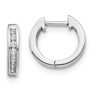 14k White Gold Diamond Hinged Hoop Earrings - EM-A0FD5D4B-5700