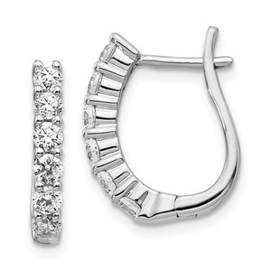 14k White Gold Diamond Hinged Hoop Earrings - EM-FA67BC79-4140