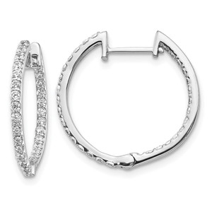 14k White Gold Diamond In/Out Hinged Hoop Earrings - EM-B94C7F90-8560