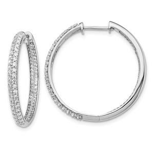14k White Gold Diamond In/Out Hinged Hoop Earrings - EM-CB40C3EB-5154