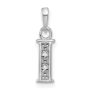 14K White Gold Diamond Letter I Initial Pendant - YC-11766248-6187
