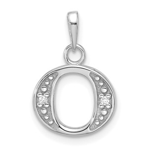 14K White Gold Diamond Letter O Initial Pendant - YC-947CDF1D-6127