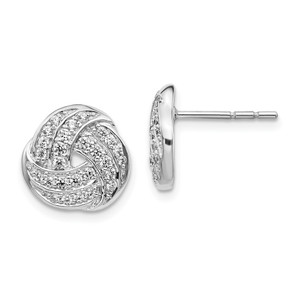 14k White Gold Diamond Love Knot Earrings - EM-6CB4A7E4-7740