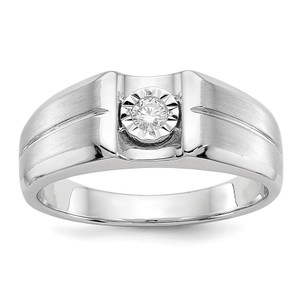 14k White Gold Diamond Mens Ring - RM-2A63366D-4824