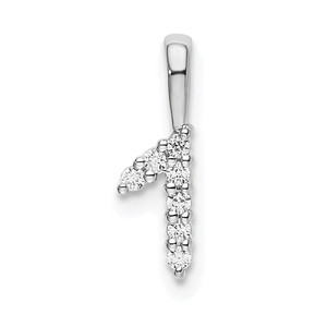 14k White Gold Diamond Number 1 Pendant - PM-7DDEB565-1702