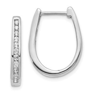 14k White Gold Diamond Oval Hinged Hoop Earrings - EM-BF789EA4-1370