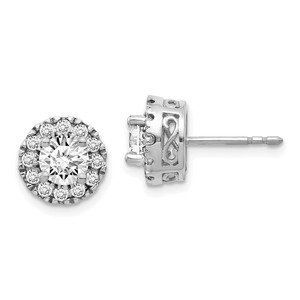14k White Gold Diamond Semi-mount Stud Earrings - EM-762E61CE-9225