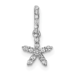 14k White Gold Diamond Star Pendant - PM-76B3E2B4-3291