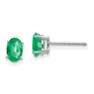 14k White Gold Emerald Earrings - XE-8A0EF207-4852