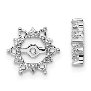 14k White Gold Fancy Diamond Earring Jacket Mountings - EJ-AB1E10AC-7227