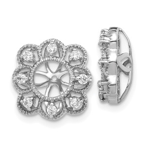14k White Gold Fancy Diamond Earring Jackets - EJ-858143EC-4430