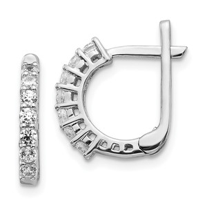 14k White Gold Fancy Hinged Diamond Earrings