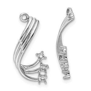 14k White Gold Fancy Twist Diamond Earrings Jacket Mountings