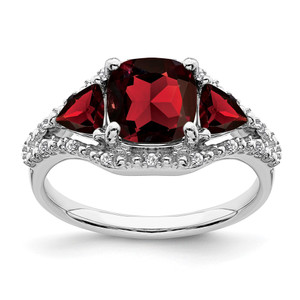 14k White Gold Garnet and Diamond Ring - RM-F24112EC-1119