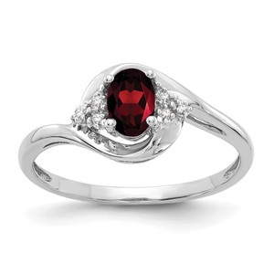 14k White Gold Garnet and Diamond Ring - XB-87BFFE08-5210