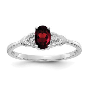 14k White Gold Garnet and Diamond Ring - XB-F4E7C615-9464