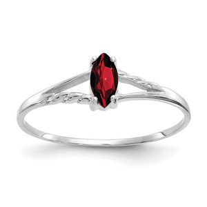 14k White Gold Garnet Birthstone Ring - XB-39D0EB46-2777