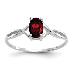 14k White Gold Garnet Birthstone Ring - XB-6090B378-9958