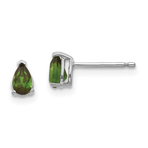 14k White Gold Green Tourmaline Earrings - XE-EDBCB362-6978