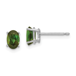 14k White Gold Green Tourmaline Earrings - XE-F1CFE422-2728
