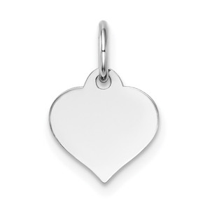 14K White Gold Heart Disc Charm - XW-304BD5DB-9374