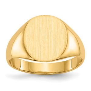 14k 10.0x11.5mm Closed Back Signet Ring