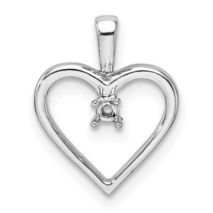 14k White Gold Heart Pendant Mounting - PM-699368DC-2102