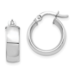 14k White Gold High Polished 5mm Hoop Earrings - TF-17A2D8FB-9157