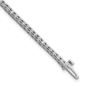14k White Gold Holds 1.25 carat 74-1.6mm Round Diamond 4-prong 7 inch Tennis Bracelet Mounting