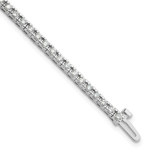 14k White Gold Holds 2.17 carat 62-2.0mm Round Diamond 4-prong 7 inch Tennis Bracelet Mounting
