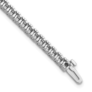 14k White Gold Holds 4.1 carat 52-2.7mm Round Diamond 4-prong 7 inch Tennis Bracelet Mounting