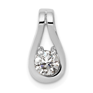 14k White Gold Holds 4.7mm stone, Teardrop Shape Slide Pendant Mtg