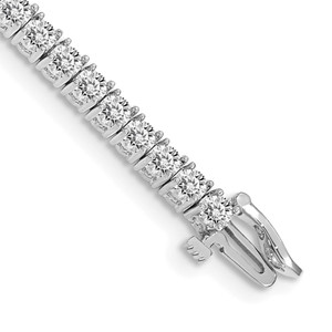 14k White Gold Holds 4.92 carat 52-2.9mm Round Diamond 4-prong 7 inch Tennis Bracelet Mounting