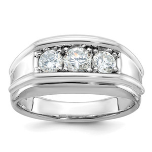 14k White Gold IBGoodman Men's 1 carat Diamond Complete Ring