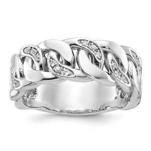 14k White Gold IBGoodman Men's Link Design Diamond Ring Mounting