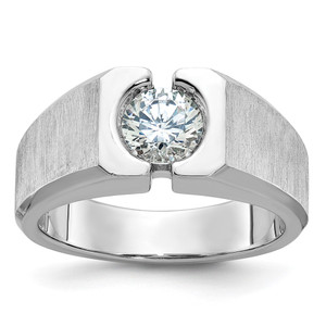14k White Gold IBGoodman Men's Polished and Satin Diamond Ring Mounting - B6-57235240-2162