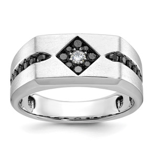 14k White Gold IBGoodman Men's Satin Diamond Ring Mounting