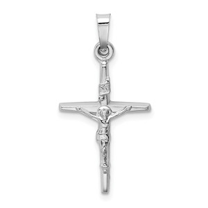 14k White Gold INRI Crucifix Charm - XR-2F29A478-8294