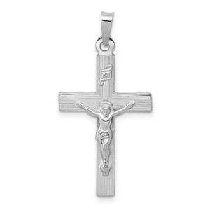 14k White Gold INRI Crucifix Charm - XR-9B25FC95-2982