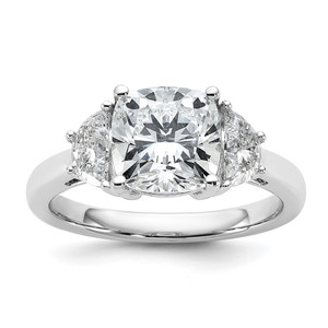 14k White Gold Lab Grown Diamond VS/SI+ G+ Cushion & 1/2 Moon 3 Stone Semi-mount Engagement Ring - RM-4CC91B45-6220