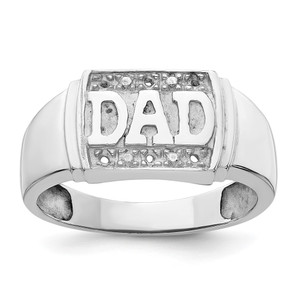 14k White Gold Mens DAD Ring Mounting