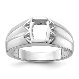 14k White Gold Men's ring mounting - Y1-06B92C75-5601