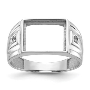 14k White Gold Men's ring mounting - Y1-5F19BBA5-4412