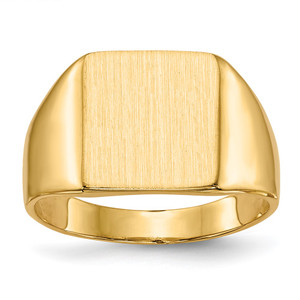 14k 11.0x11.5mm Closed Back Signet Ring