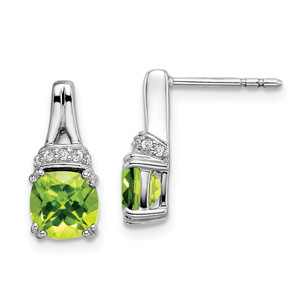 14k White Gold Peridot and Diamond Earrings - EM-E3E0F192-5690