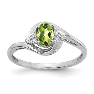 14k White Gold Peridot and Diamond Ring - XB-B1522268-1740