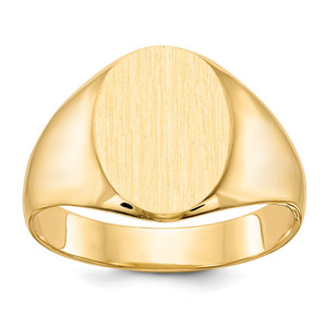 14k 11.5x13.0mm Closed Back Mens Signet Ring