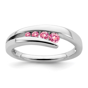 14k White Gold Pink Tourmaline 4-stone Ring