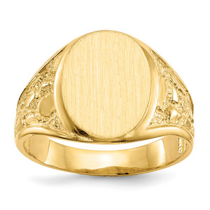 14k 11.5x15.0mm Open Back Mens Signet Ring